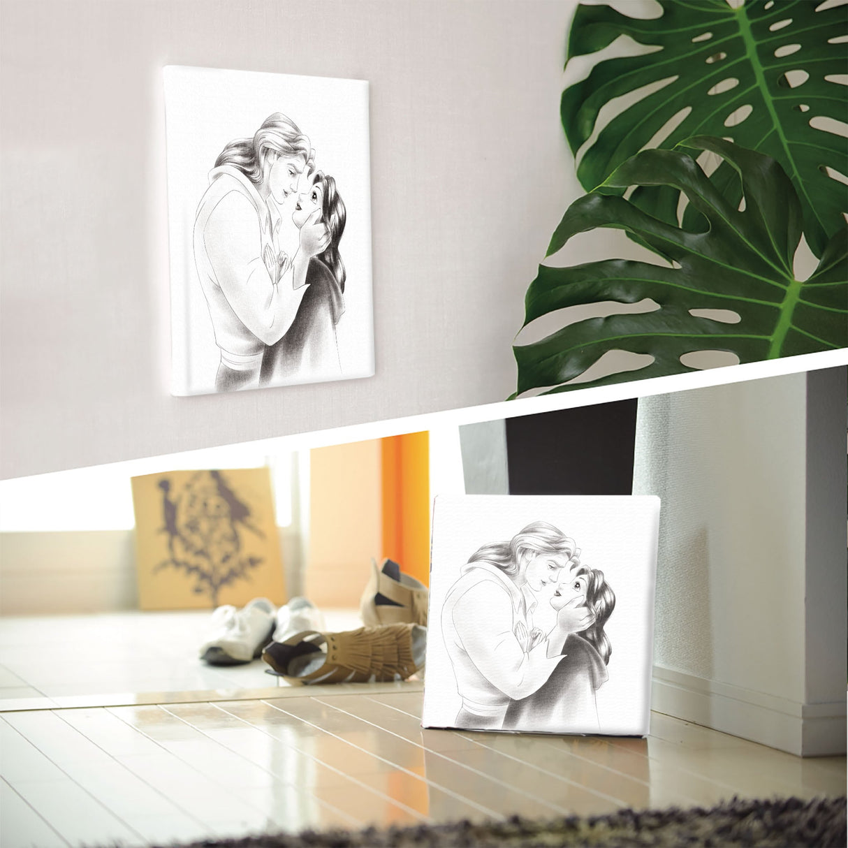 ベルの壁掛けインテリア 美女と野獣 アート パネル ディズニーdsn-0310