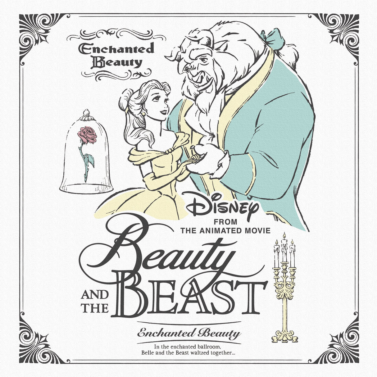 美女と野獣のファブリックパネル インテリア 雑貨 アート ディズニー ベル dsn-0323