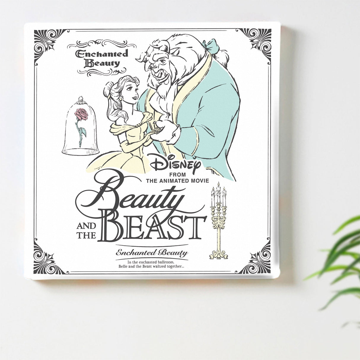 美女と野獣のファブリックパネル インテリア 雑貨 アート ディズニー ベル dsn-0323