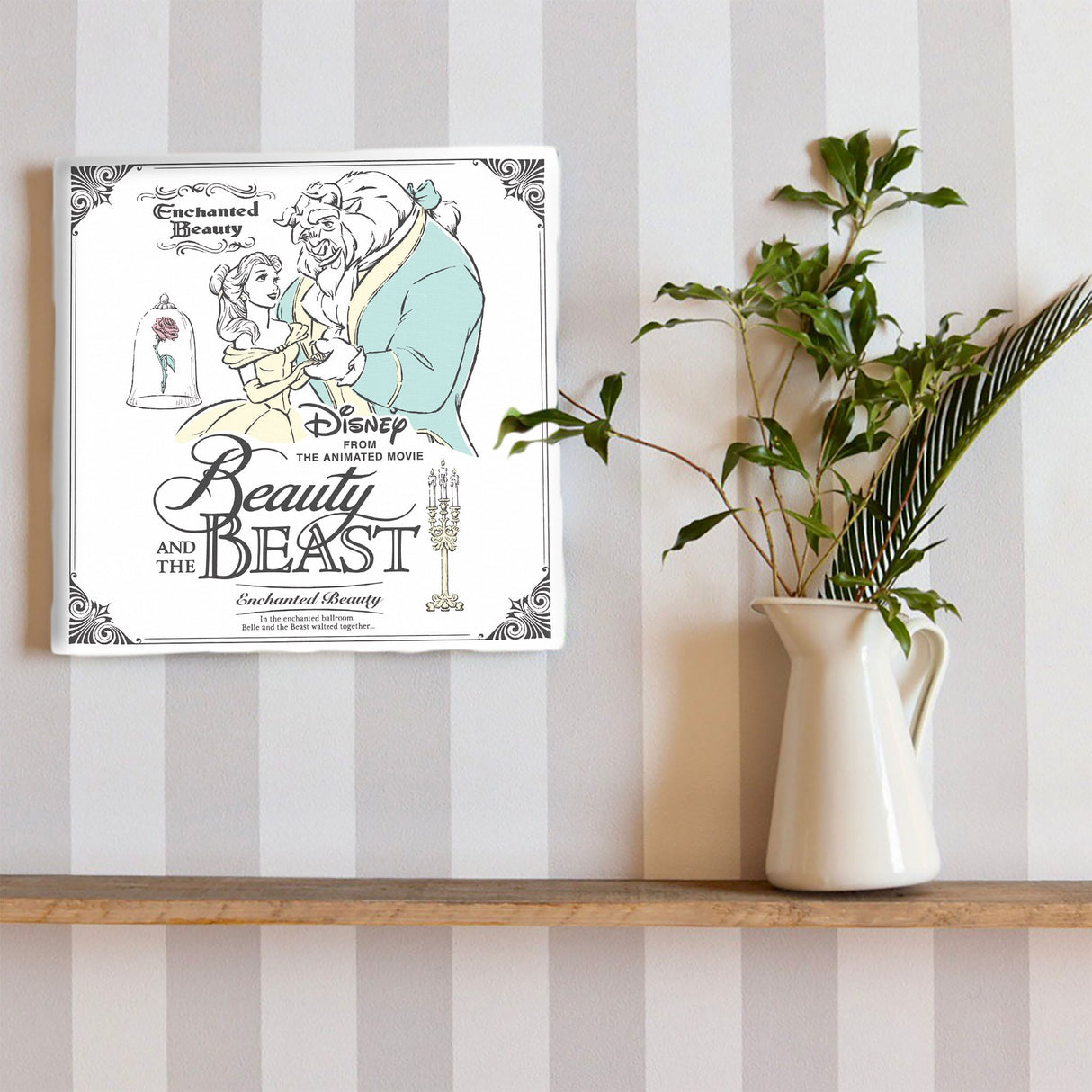 美女と野獣のファブリックパネル インテリア 雑貨 アート ディズニー ベル dsn-0323