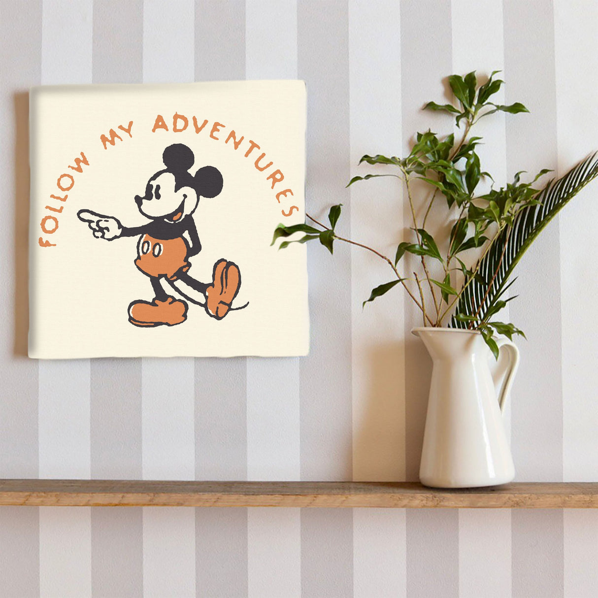 ミッキーマウスのファブリックボード インテリア 雑貨 アート レトロ dsny-1710-15