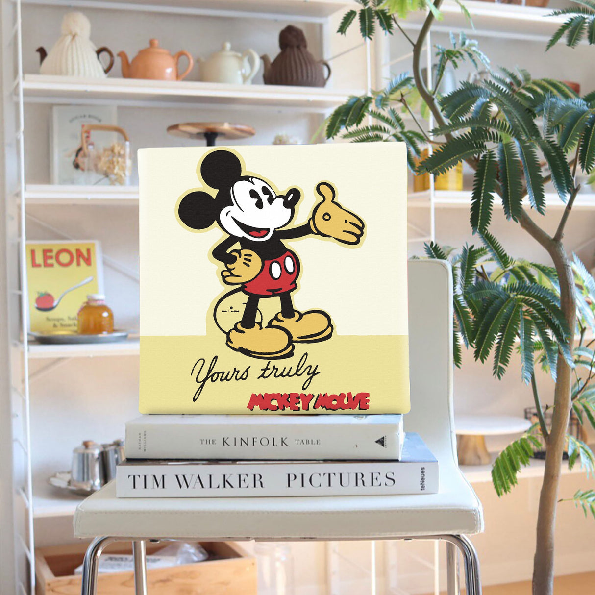 ミッキーマウスのファブリックパネル インテリア 雑貨 アート レトロ dsny-1710-16