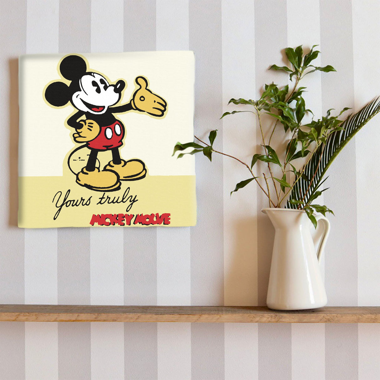 ミッキーマウスのファブリックパネル インテリア 雑貨 アート レトロ dsny-1710-16