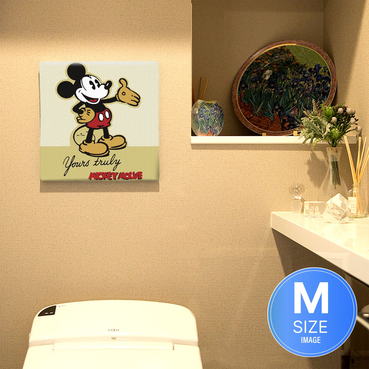 ミッキーマウスのファブリックパネル インテリア 雑貨 アート レトロ dsny-1710-16