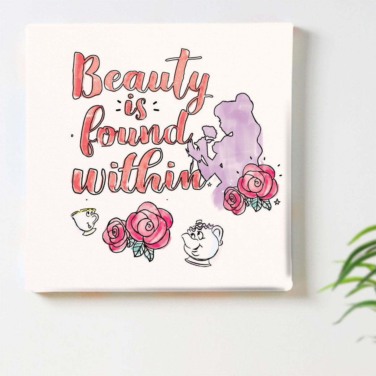 ベルのファブリックパネルセット インテリア雑貨 アートパネル キャンバス ディズニープリンセス 美女と野獣 dsny-2012-19