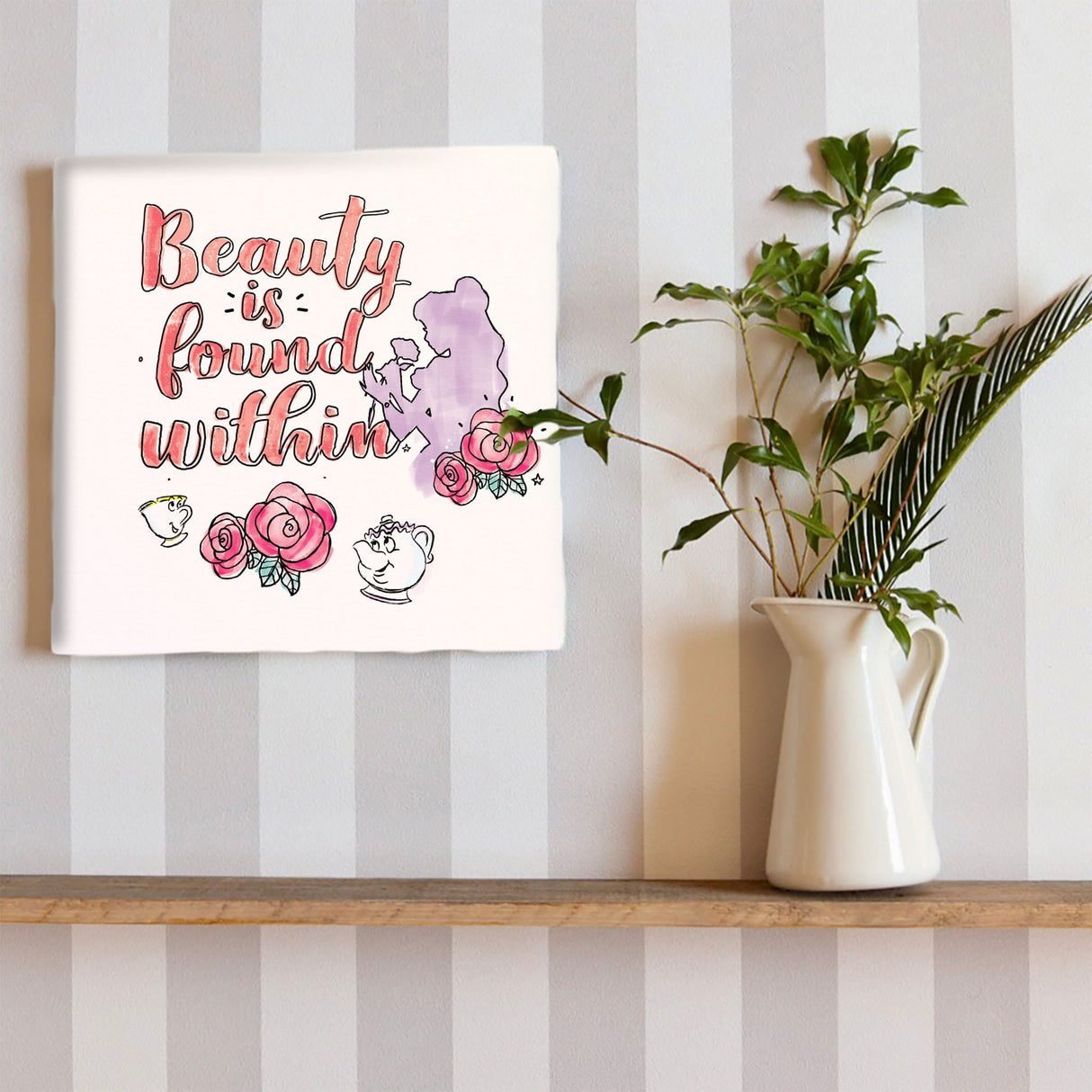 ベルのファブリックパネルセット インテリア雑貨 アートパネル キャンバス ディズニープリンセス 美女と野獣 dsny-2012-19