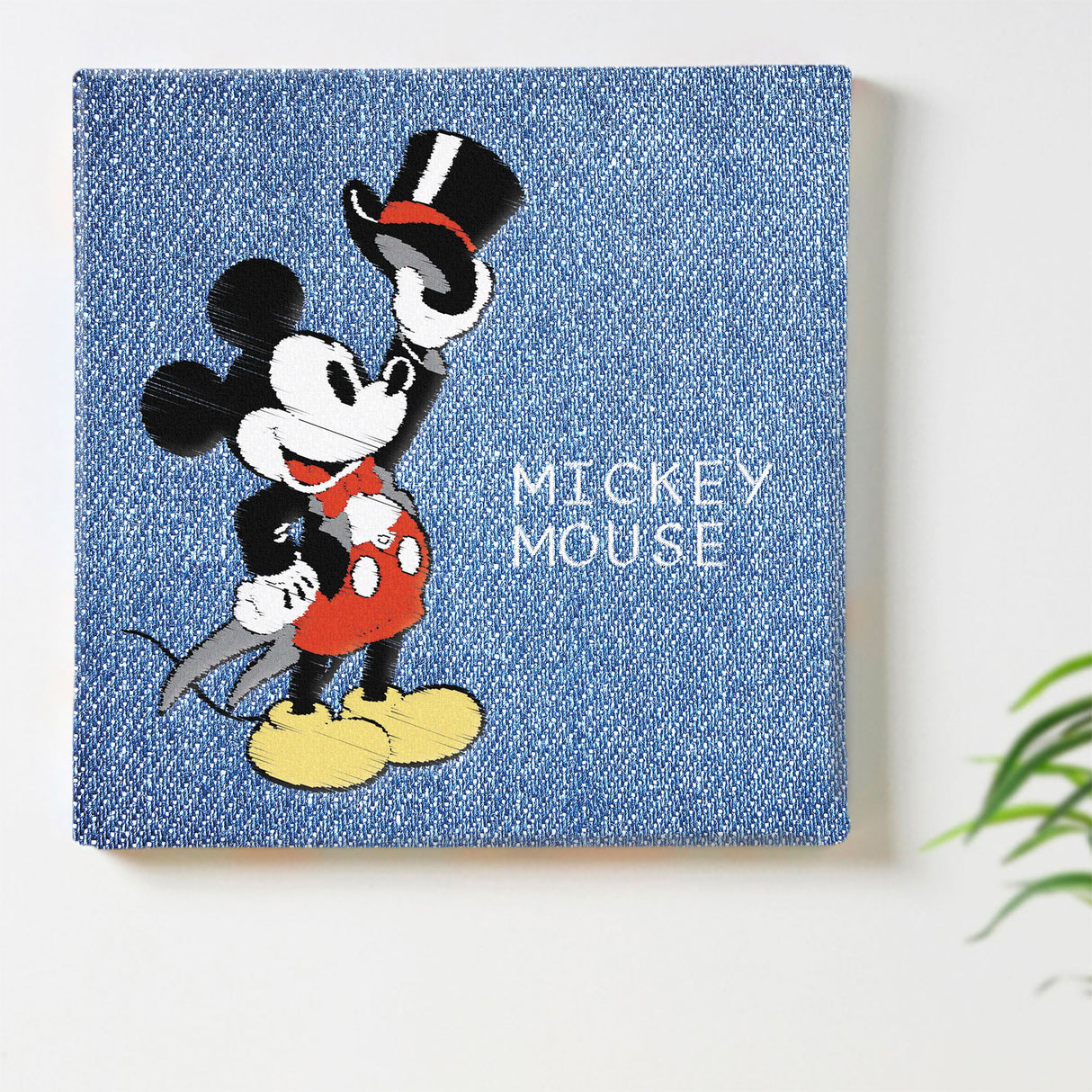 ミッキーマウスのウォールデコ インテリア雑貨 アートパネル キャンバス ディズニー ツートン dsny-2307-01