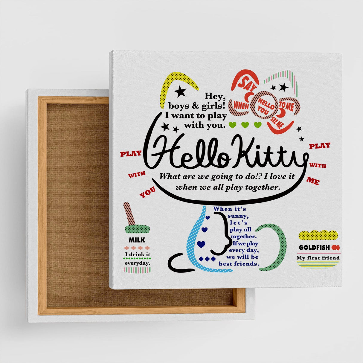 キティちゃんのファブリックボード インテリア アート 雑貨 kty-0006