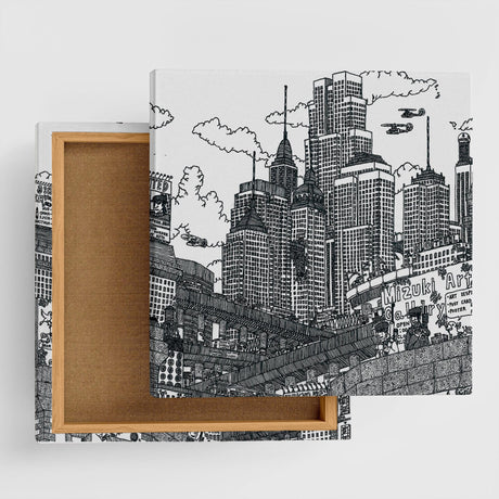 街並みイラストのアートボード インテリア 雑貨 mzk-0001 - ArtDeli. アートパネル専門店