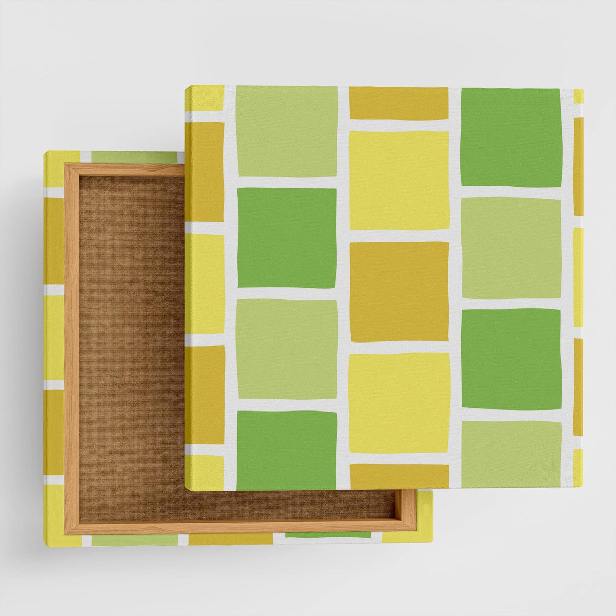 黄色のタイルモチーフ・インテリア小物 壁掛け アート pat-0119