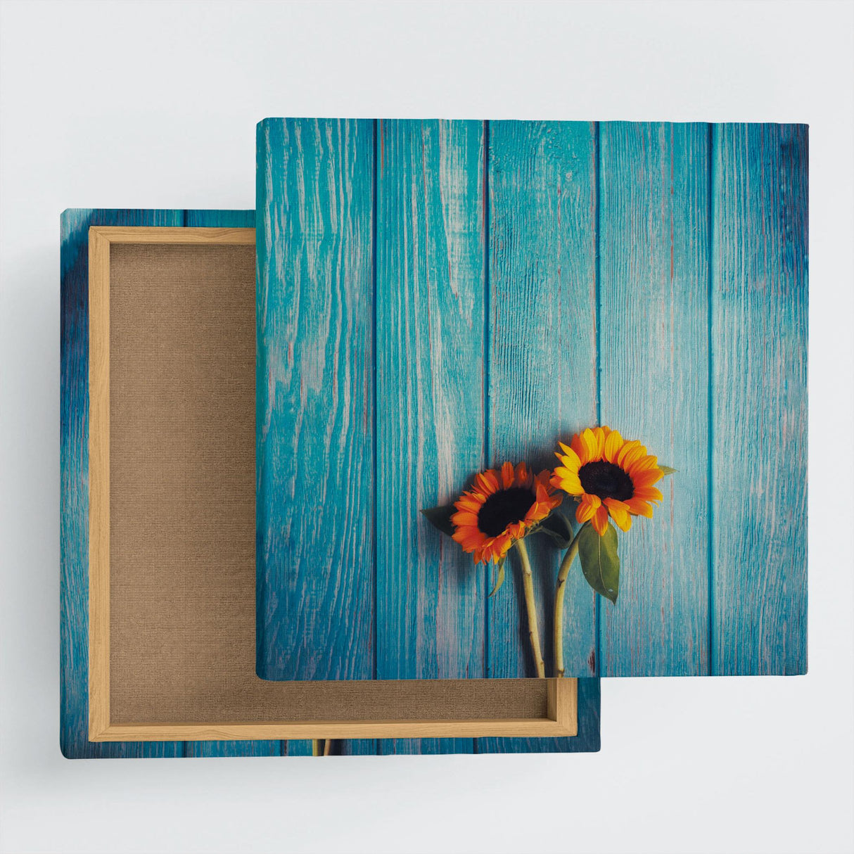 Flower Art Panel Interior Goods Art Panel Canvas Sunflower Blue poht-2205-03