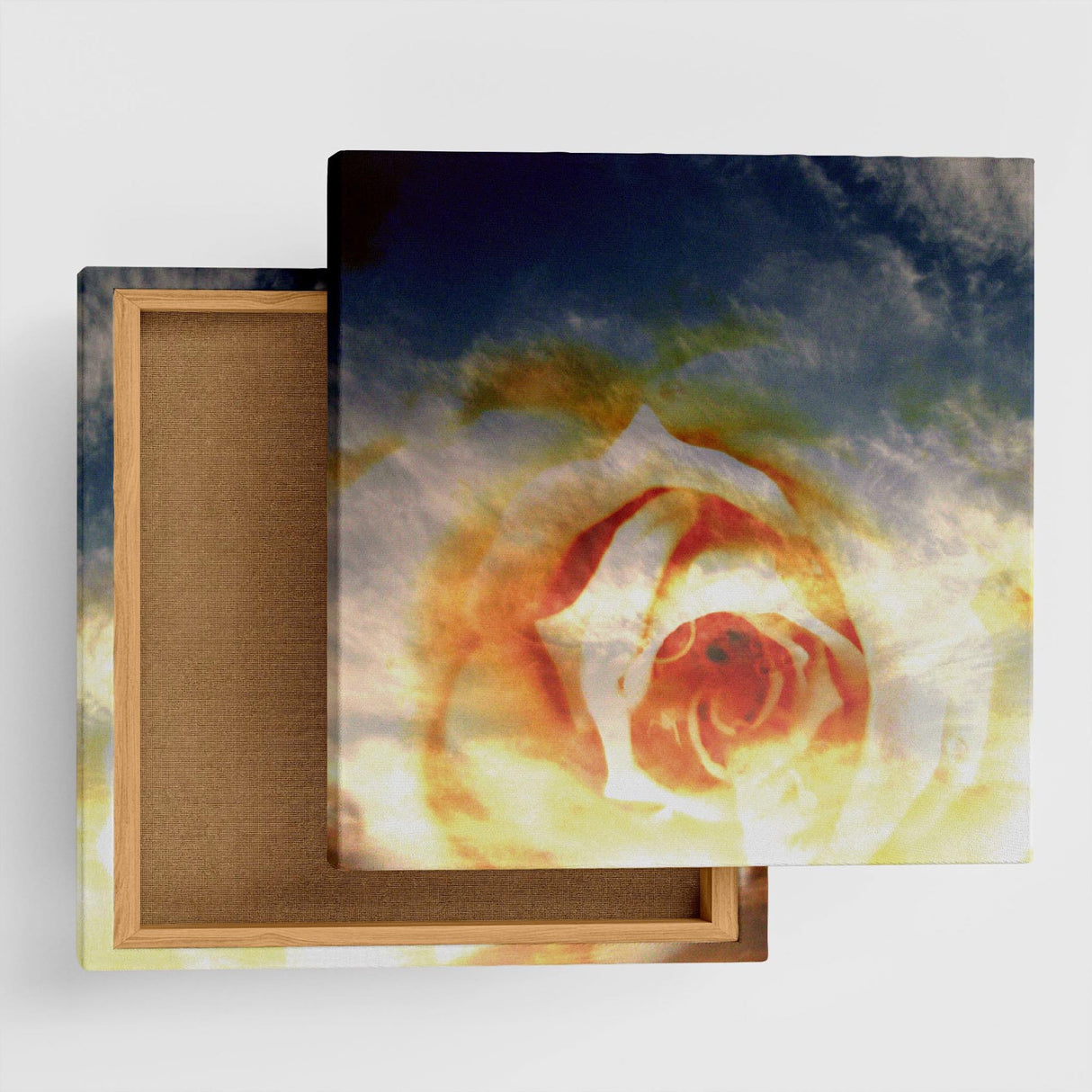 花と空のファブリックパネル アート 雑貨 tnk-0003