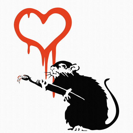 バンクシー デザイン 日本正規ライセンスのファブリックパネル アートパネル ラット ハート bdld-1907-005 - ArtDeli. アートパネル専門店