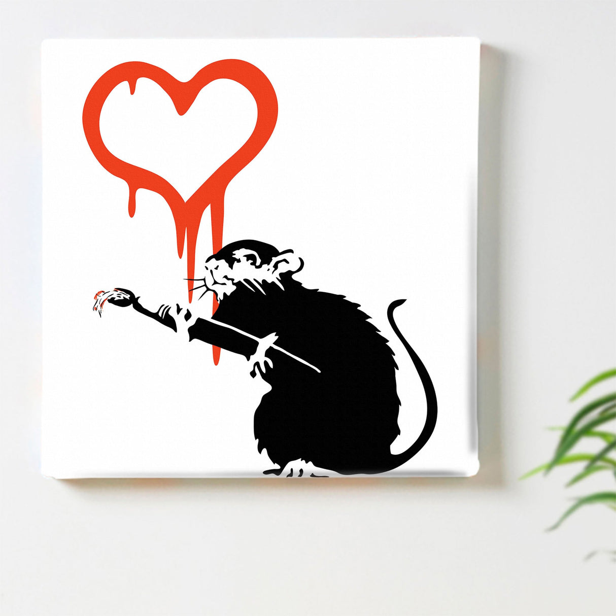 バンクシー デザイン 日本正規ライセンスのファブリックパネル アートパネル ラット ハート bdld-1907-005 - ArtDeli. アートパネル専門店