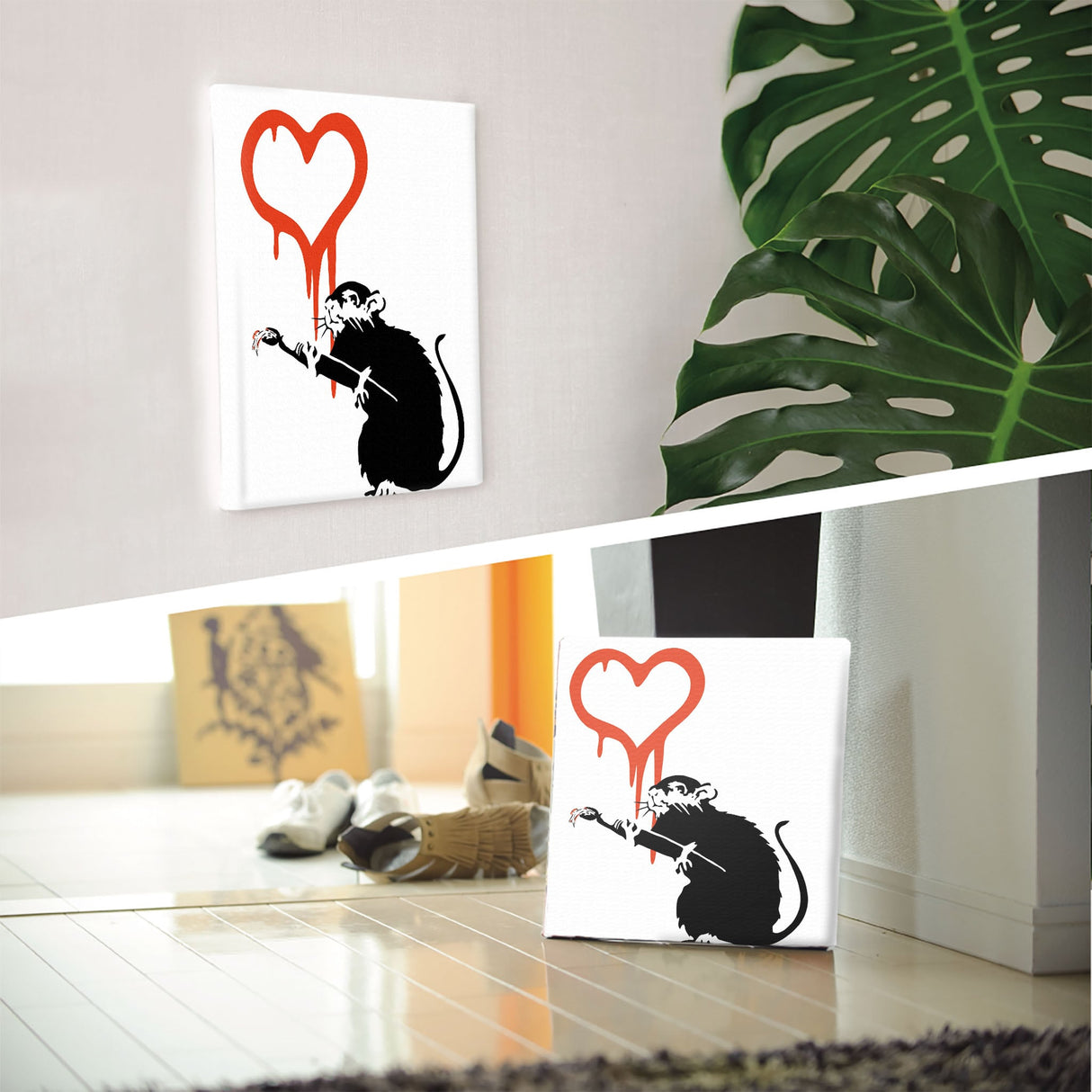 バンクシー デザイン 日本正規ライセンスのファブリックパネル アートパネル ラット ハート bdld-1907-005 - ArtDeli. アートパネル専門店
