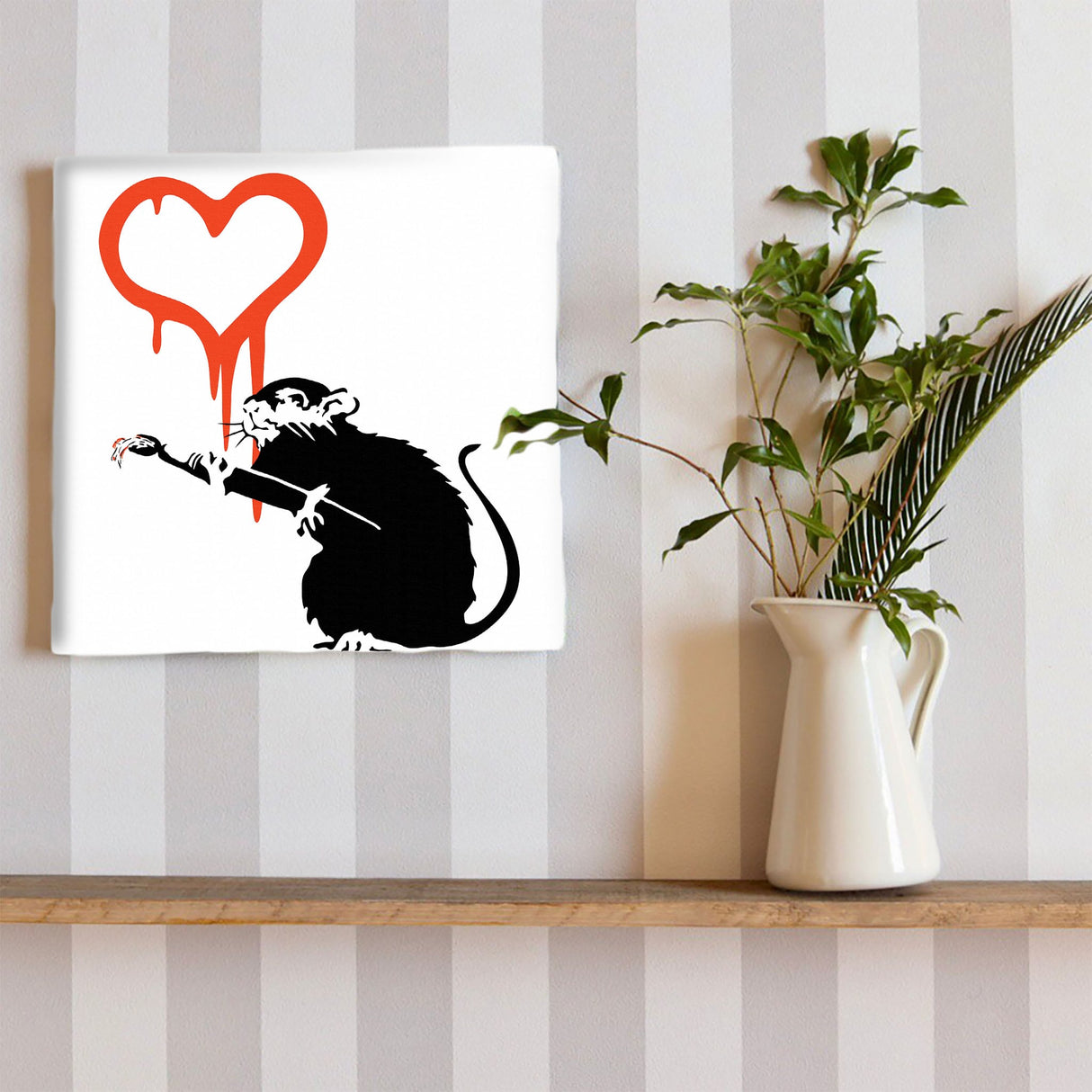 バンクシー デザイン 日本正規ライセンスのファブリックパネル アートパネル ラット ハート bdld-1907-005 - ArtDeli. アートパネル専門店