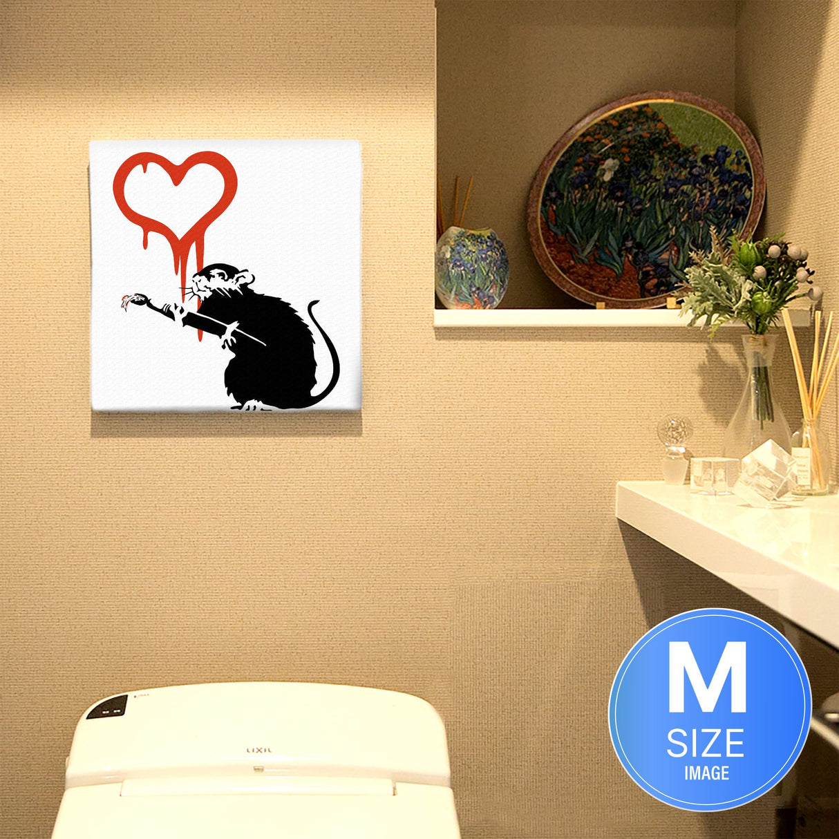 バンクシー デザイン 日本正規ライセンスのファブリックパネル アートパネル ラット ハート bdld-1907-005 - ArtDeli. アートパネル専門店