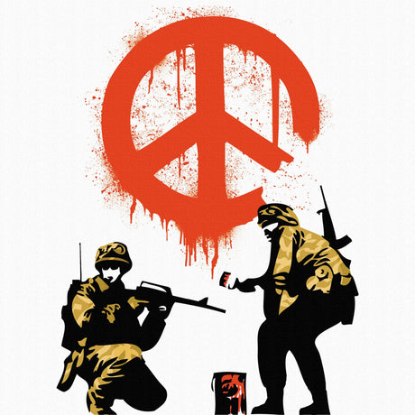 バンクシー デザイン 日本正規ライセンスのアートパネル アートパネル ピースマーク アーミー bdld-1907-007 - ArtDeli. アートパネル専門店