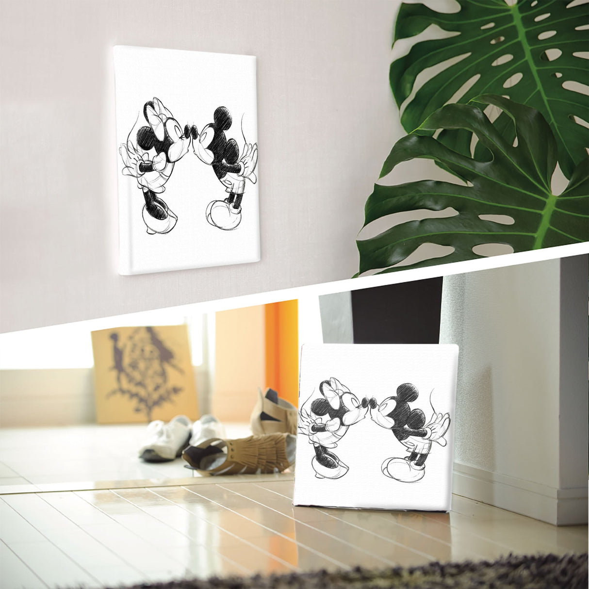 ミッキー&ミニーのファブリックパネル|壁かけインテリア ディズニー 一人暮らし dsn-0152 - ArtDeli. アートパネル専門店