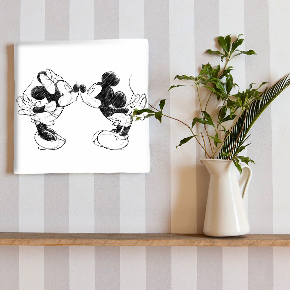 ミッキー&ミニーのファブリックパネル|壁かけインテリア ディズニー 一人暮らし dsn-0152 - ArtDeli. アートパネル専門店