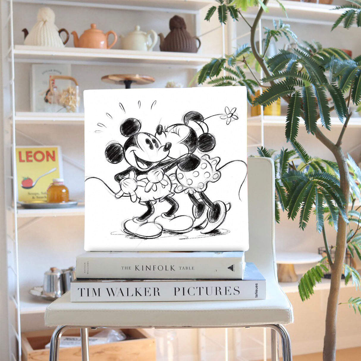 ミッキー・ミニーのファブリックボード ディズニー ウォールデコ dsn-0193
