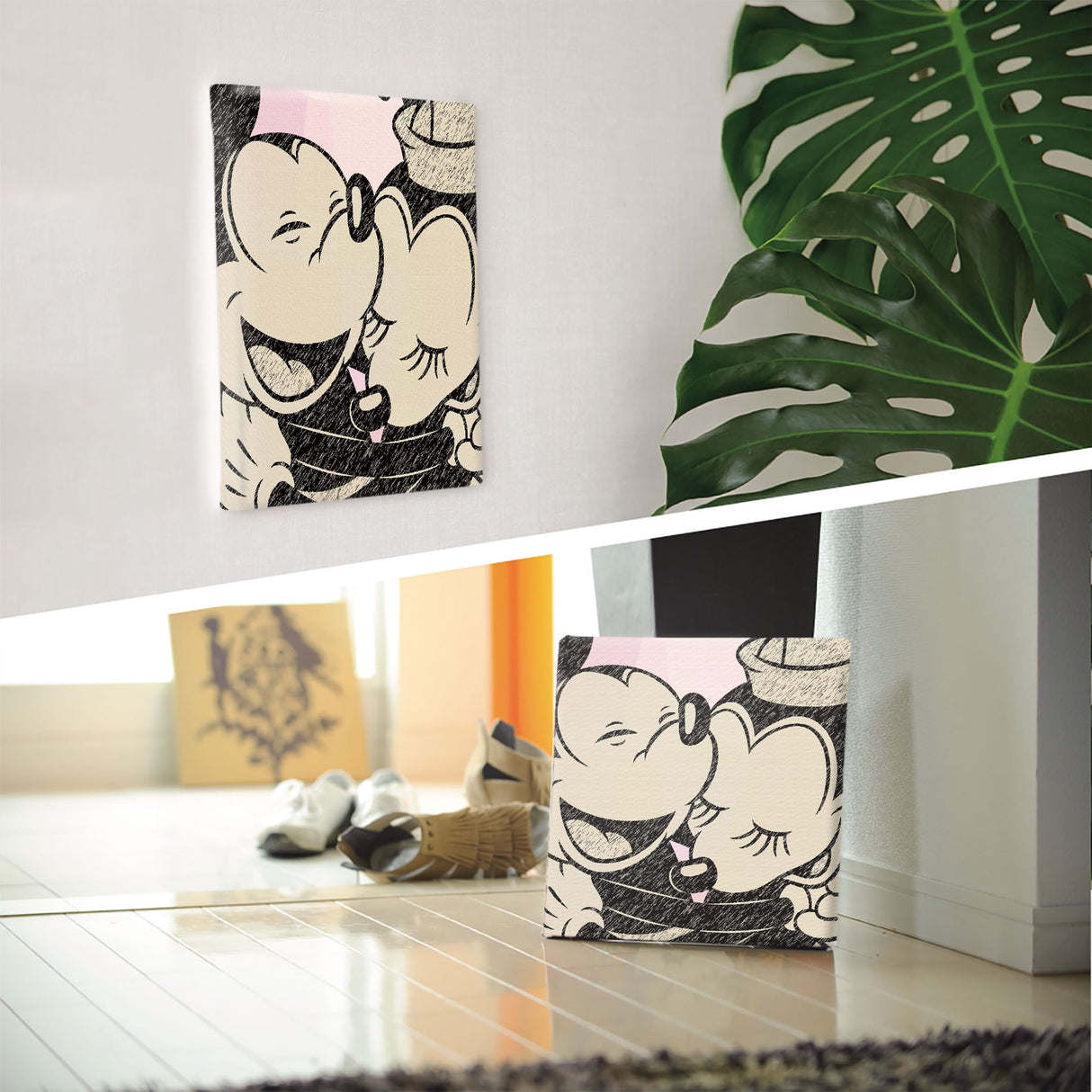 ミッキー&ミニーのファブリックボード ディズニー アート dsn-0223 - ArtDeli. アートパネル専門店