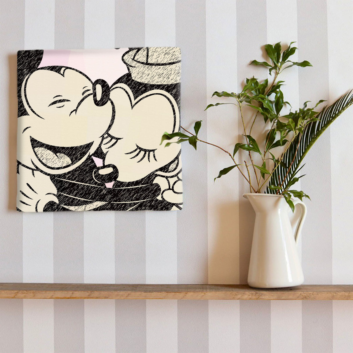 ミッキー&ミニーのファブリックボード ディズニー アート dsn-0223 - ArtDeli. アートパネル専門店