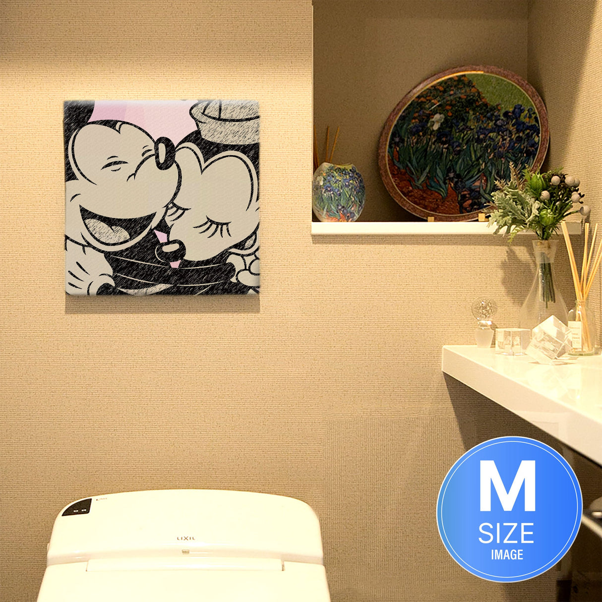 ミッキー&ミニーのファブリックボード ディズニー アート dsn-0223 - ArtDeli. アートパネル専門店