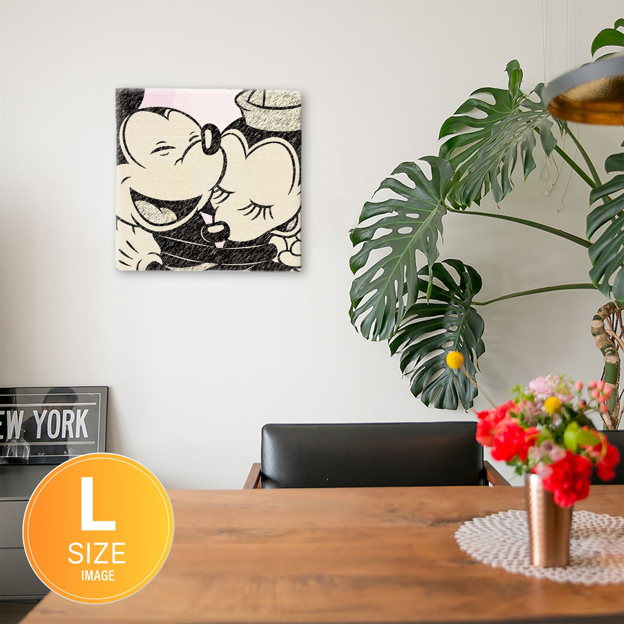 ミッキー&ミニーのファブリックボード ディズニー アート dsn-0223 - ArtDeli. アートパネル専門店