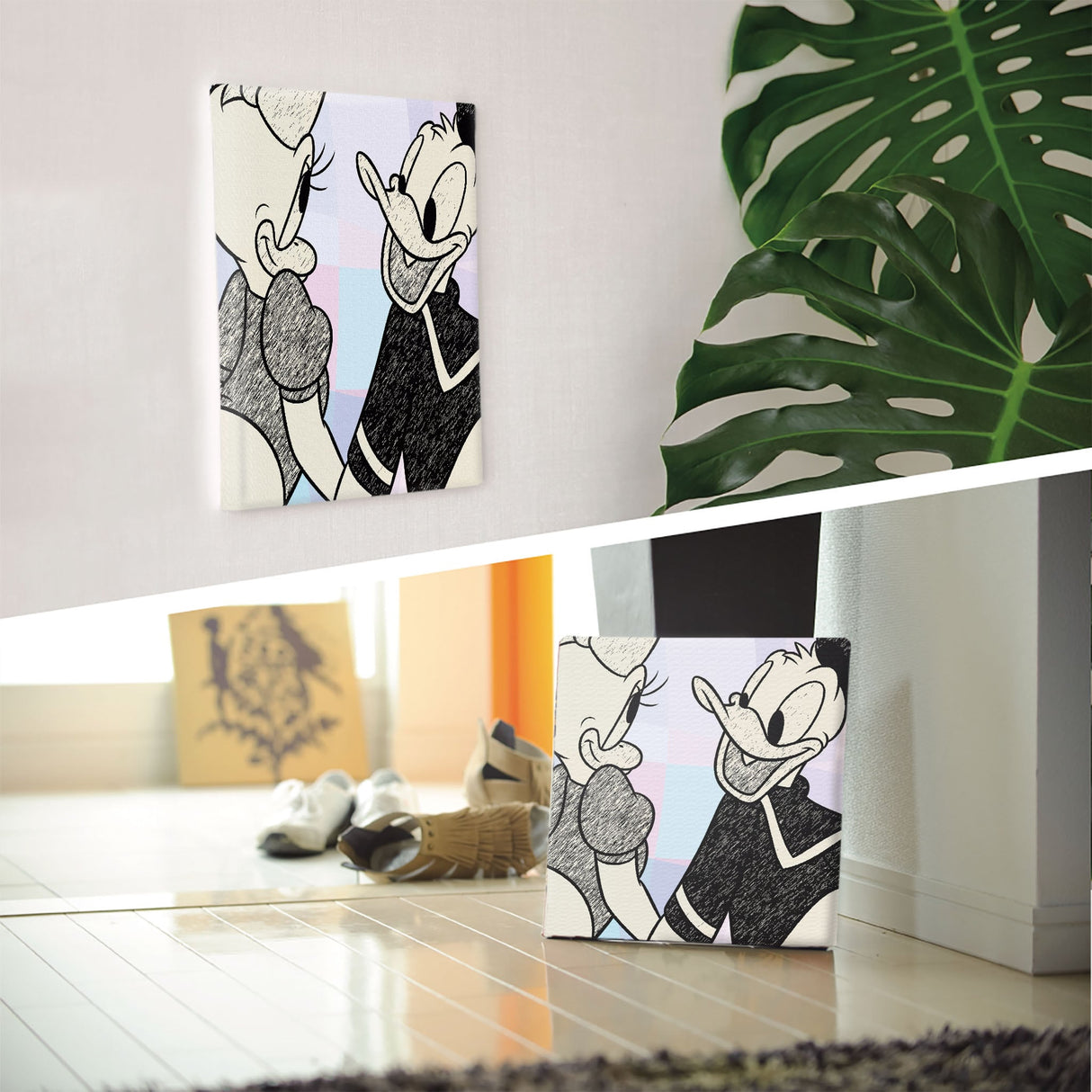 ドナルド&デイジーのファブリックボード ディズニー インテリア dsn-0224 - ArtDeli. アートパネル専門店