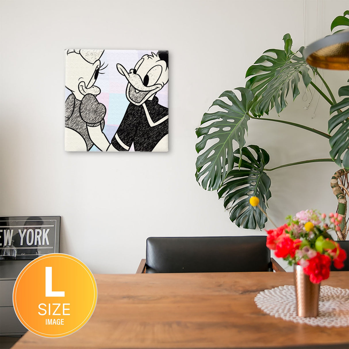 ドナルド&デイジーのファブリックボード ディズニー インテリア dsn-0224 - ArtDeli. アートパネル専門店