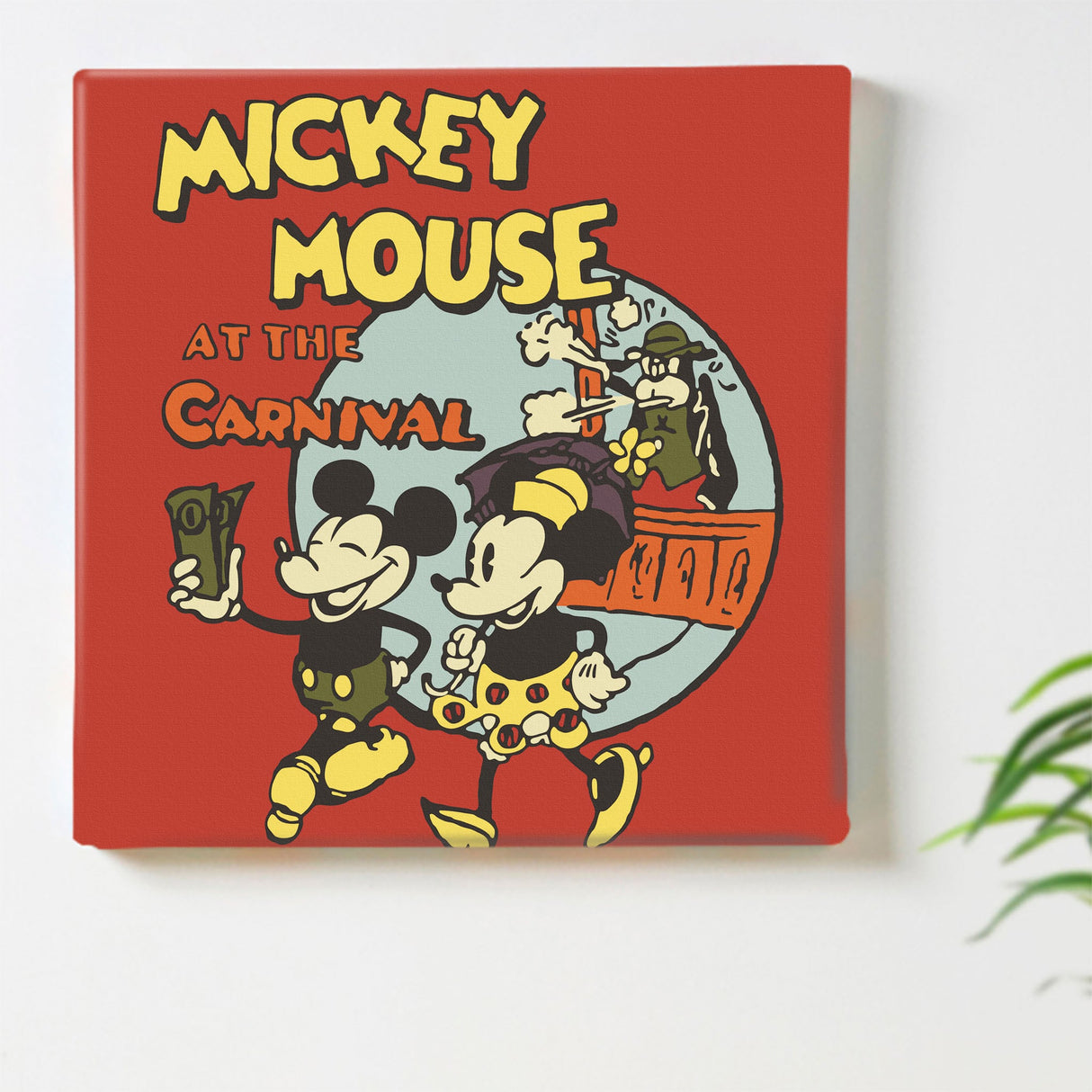 ミッキーとミニーのファブリックパネル インテリア 雑貨 アート レトロ dsny-1710-19