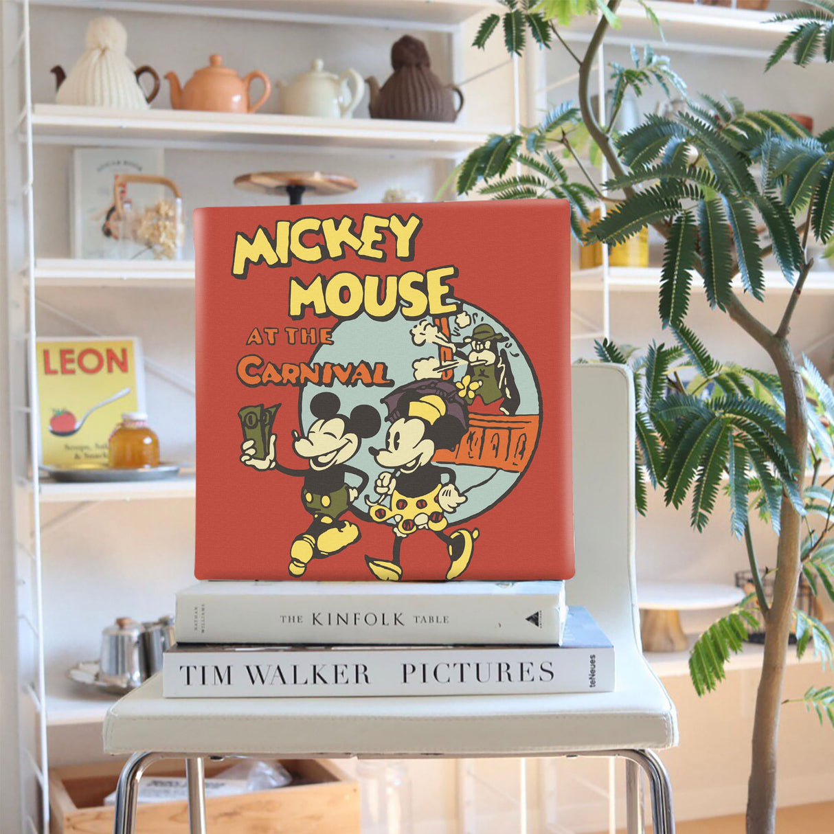 ミッキーとミニーのファブリックパネル インテリア 雑貨 アート レトロ dsny-1710-19