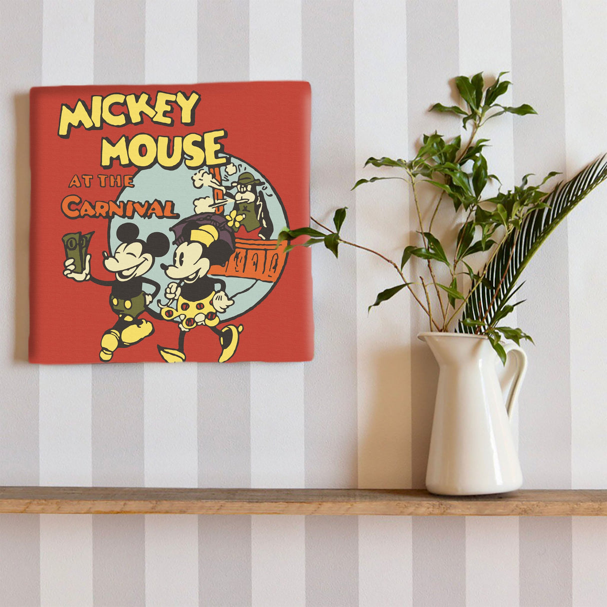 ミッキーとミニーのファブリックパネル インテリア 雑貨 アート レトロ dsny-1710-19