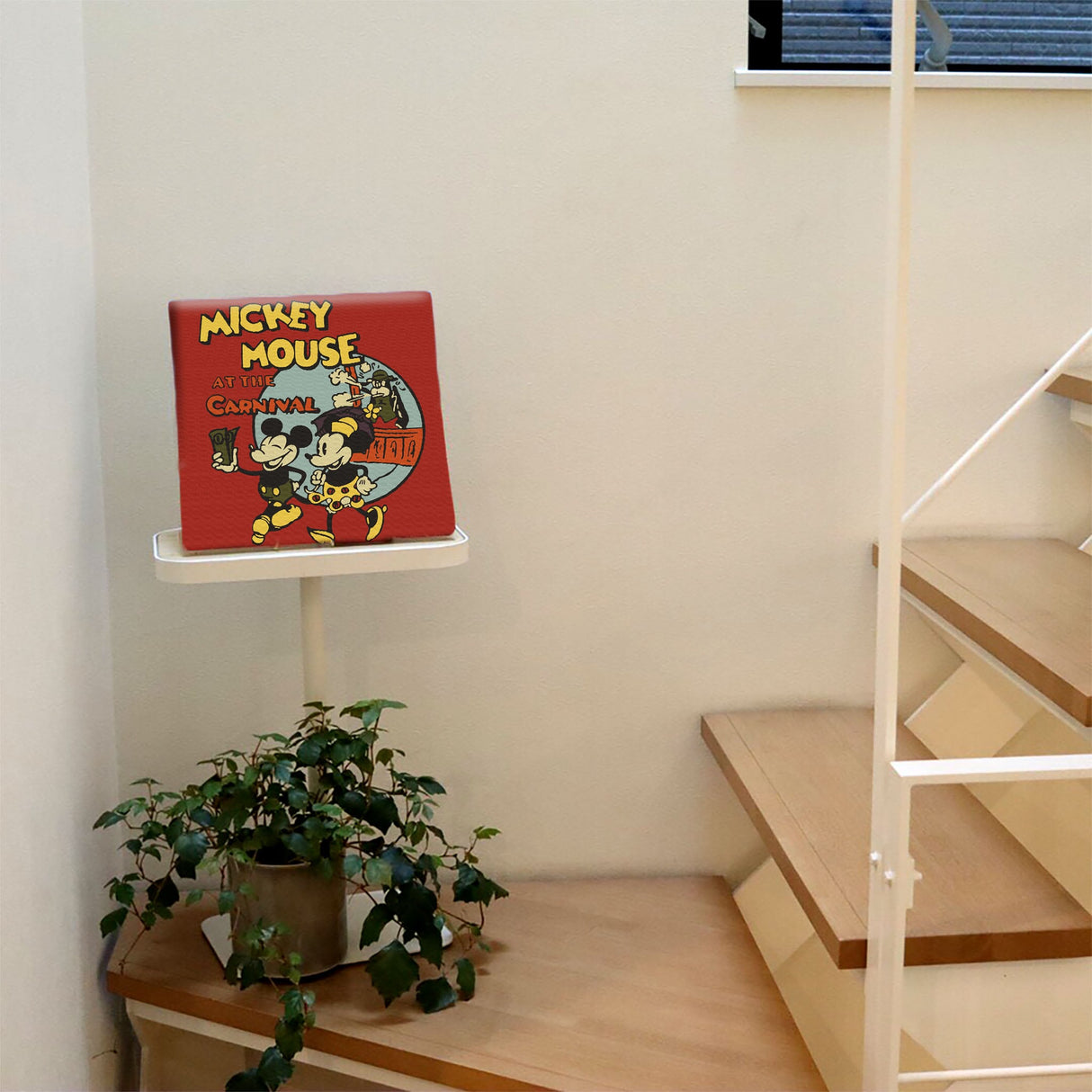 ミッキーとミニーのファブリックパネル インテリア 雑貨 アート レトロ dsny-1710-19