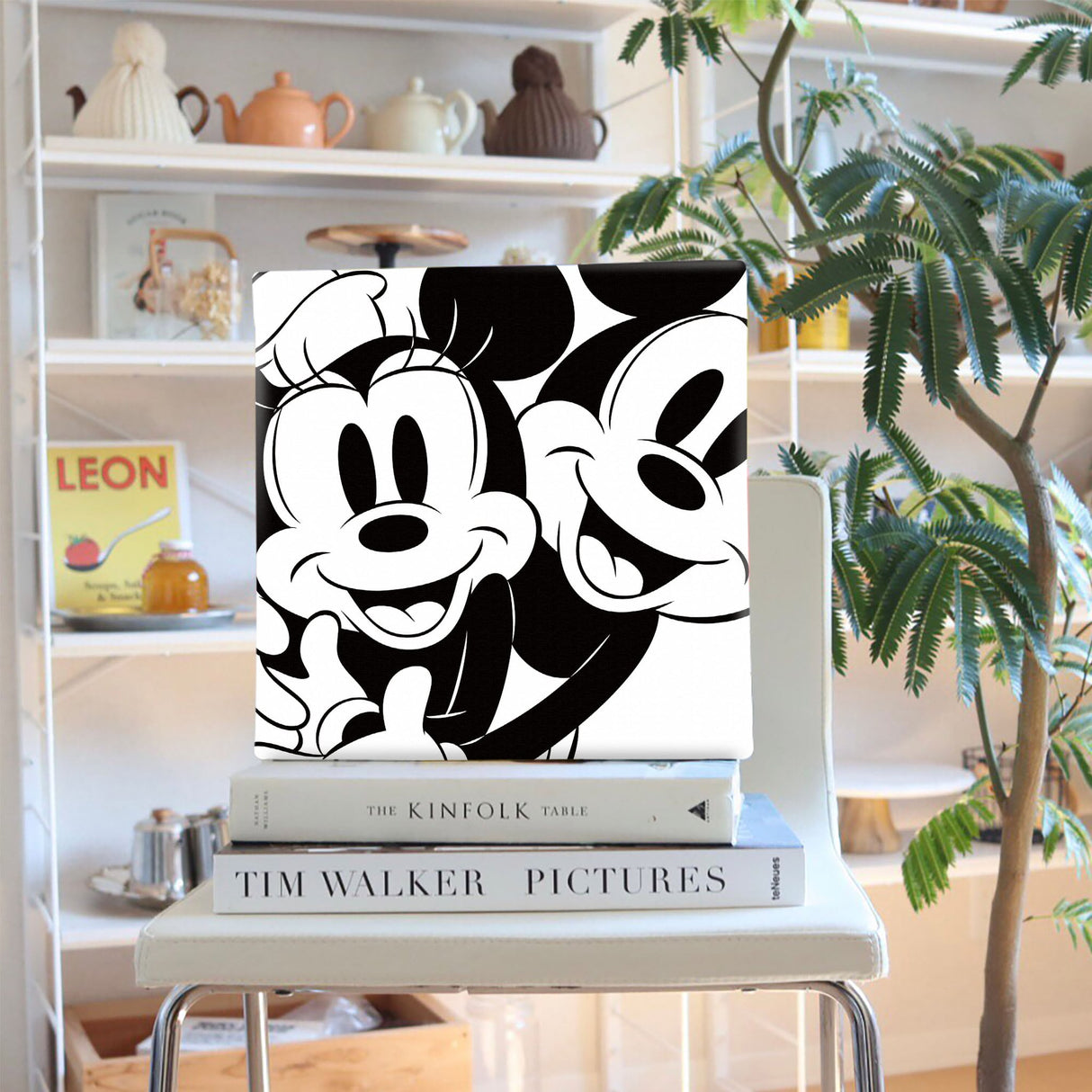 ミッキーマウス&ミニーマウスのファブリックパネル インテリア雑貨 アートパネル キャンバス dsny-1806-01