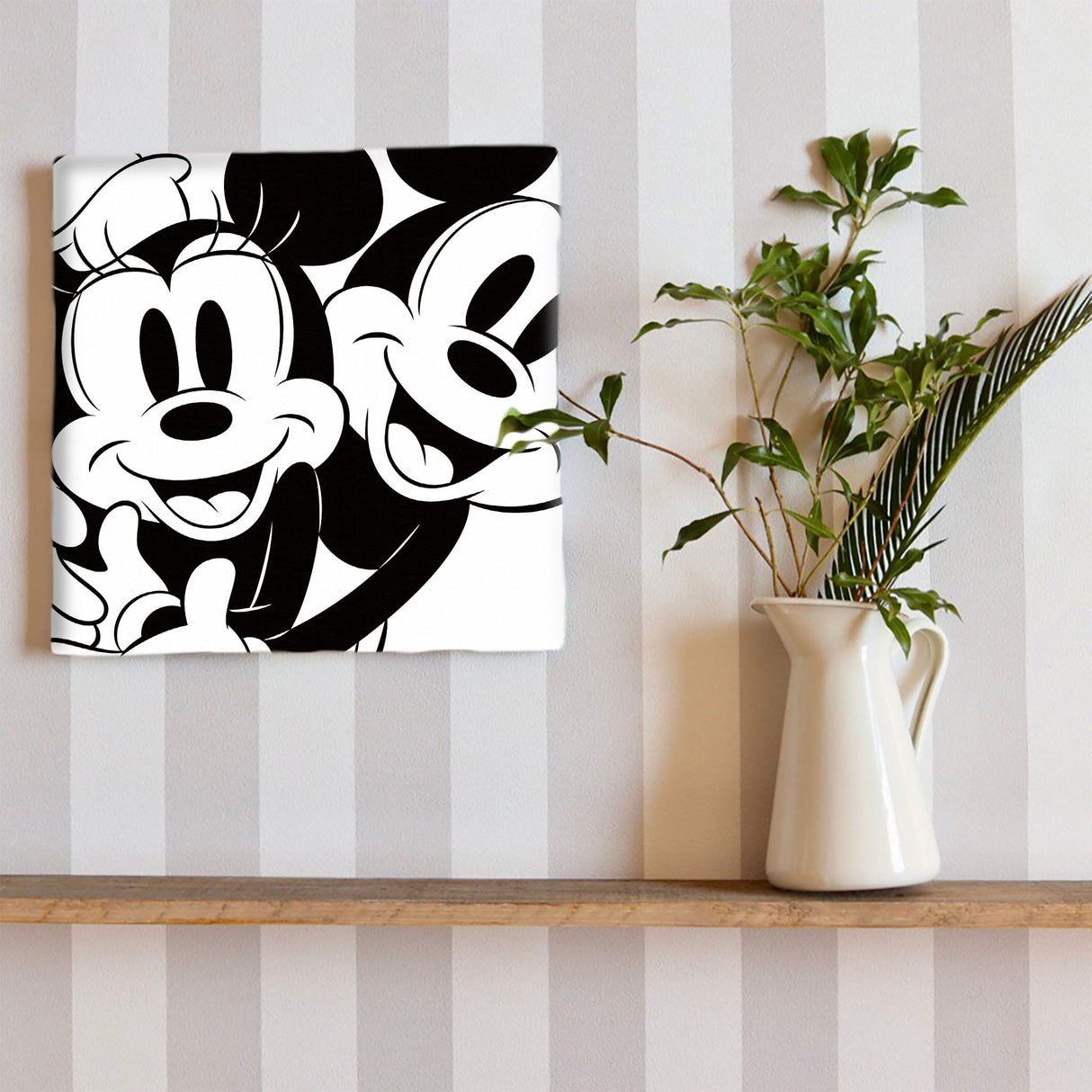 ミッキーマウス&ミニーマウスのファブリックパネル インテリア雑貨 アートパネル キャンバス dsny-1806-01