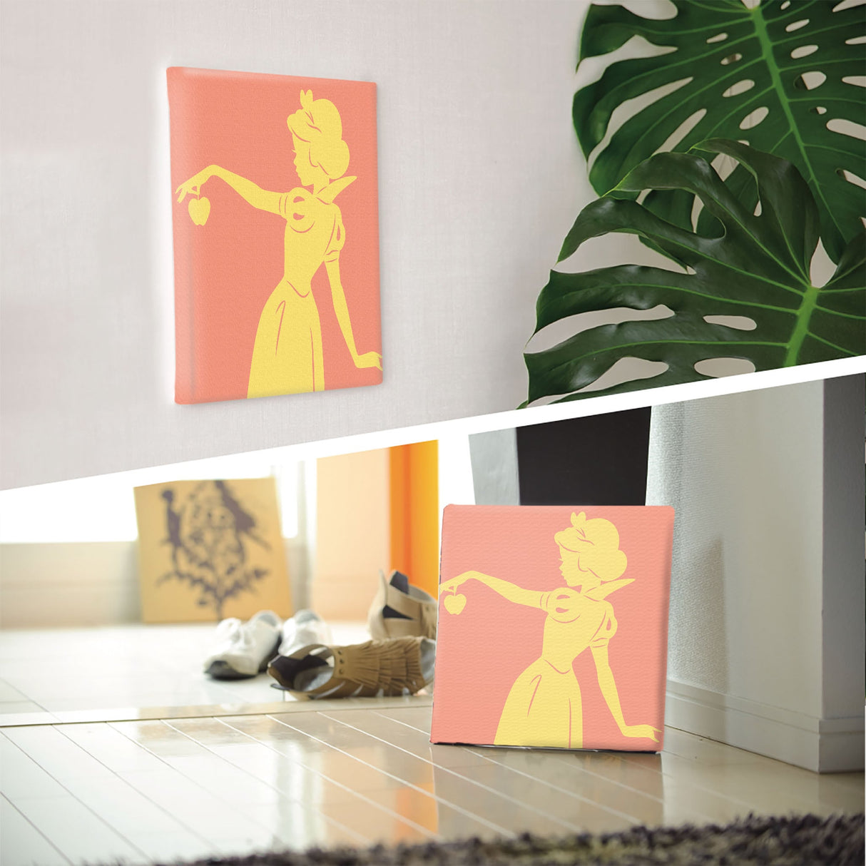 白雪姫のファブリックパネルセット インテリア雑貨 アートパネル キャンバス ディズニープリンセス オレンジ dsny-2011-12