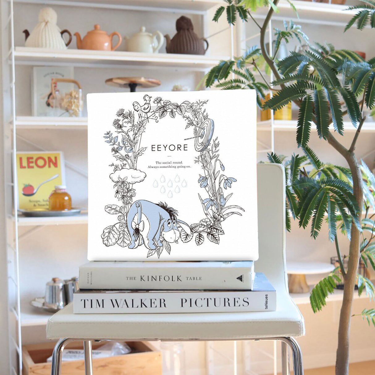 Eeyore wall art set Interior goods Art panel Canvas Winnie the Pooh Blue dsny-2011-16