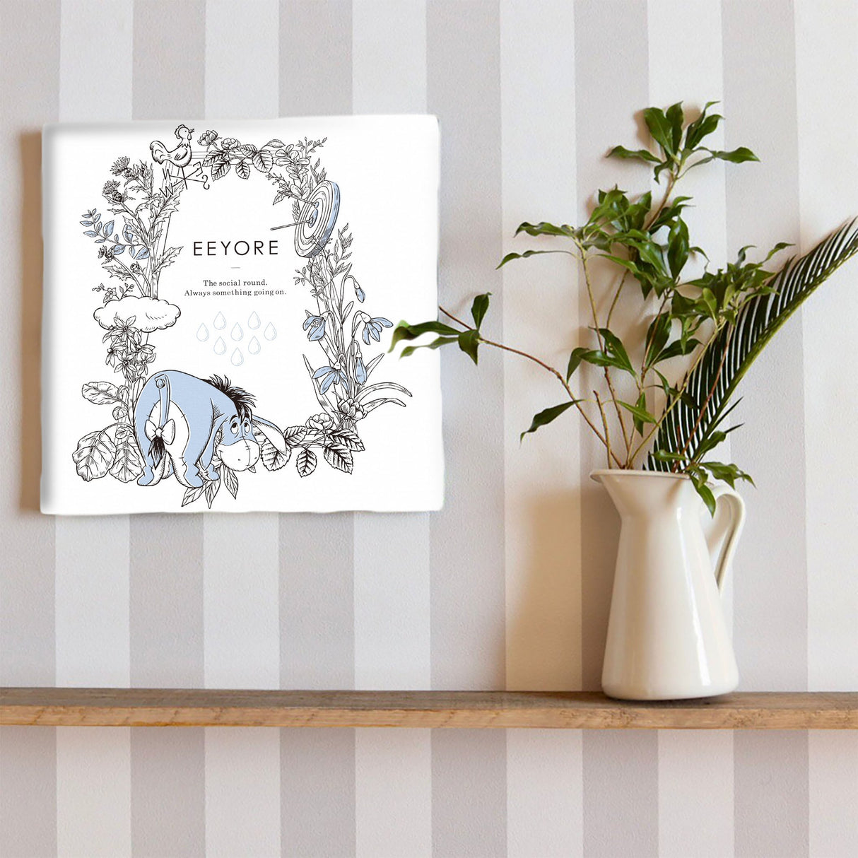 Eeyore wall art set Interior goods Art panel Canvas Winnie the Pooh Blue dsny-2011-16
