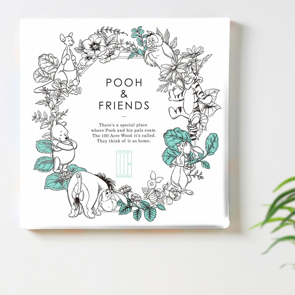 くまのプーさんの壁掛けアートセット インテリア雑貨 アートパネル キャンバス ホワイト dsny-2011-17