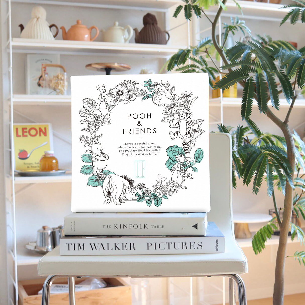 くまのプーさんの壁掛けアートセット インテリア雑貨 アートパネル キャンバス ホワイト dsny-2011-17