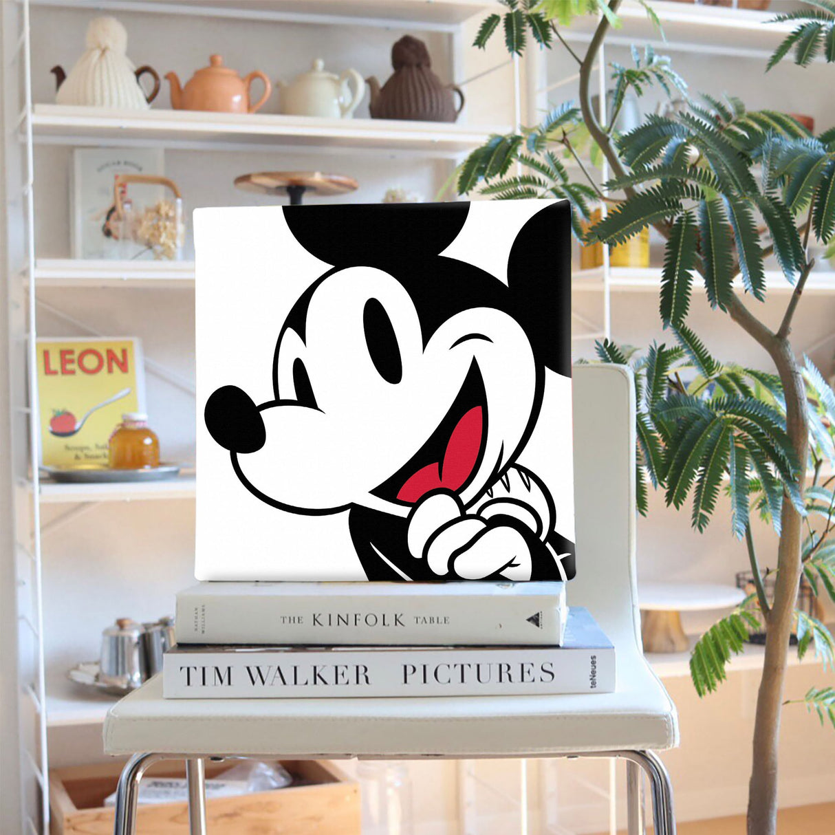 ミッキーマウスの壁掛けアートセット インテリア雑貨 アートパネル キャンバス ホワイト dsny-2012-01