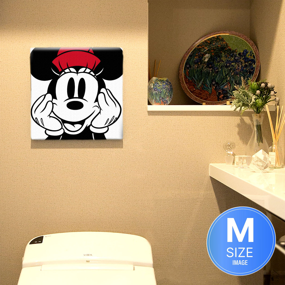 ミニーマウスのファブリックボードセット インテリア雑貨 アートパネル キャンバス ホワイト dsny-2012-02