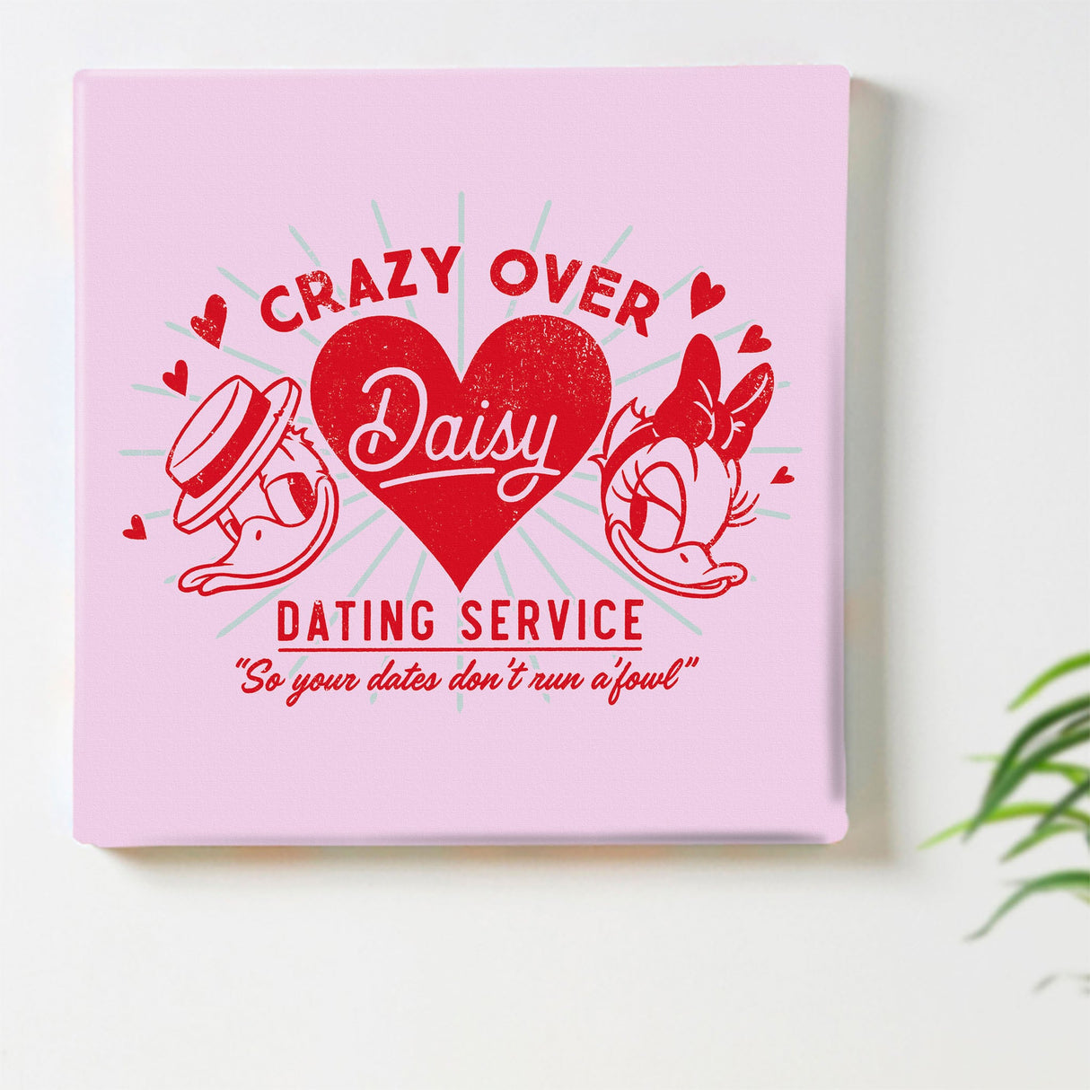 ドナルドダックのファブリックボードセット インテリア雑貨 アートパネル キャンバス レトロ ピンク dsny-2012-08