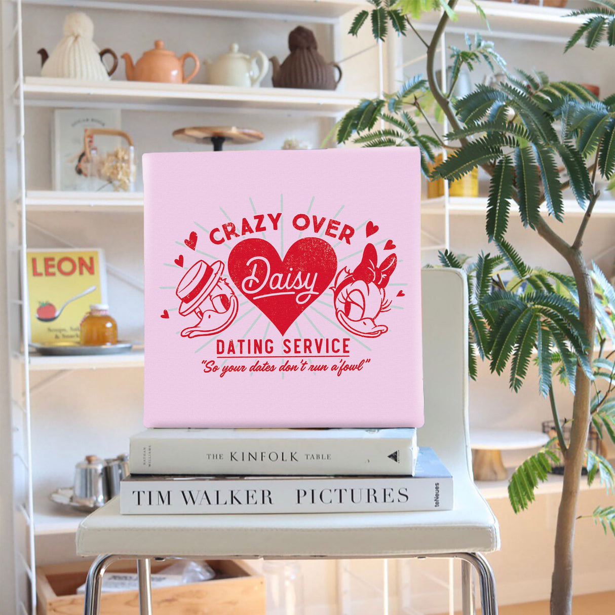 ドナルドダックのファブリックボードセット インテリア雑貨 アートパネル キャンバス レトロ ピンク dsny-2012-08