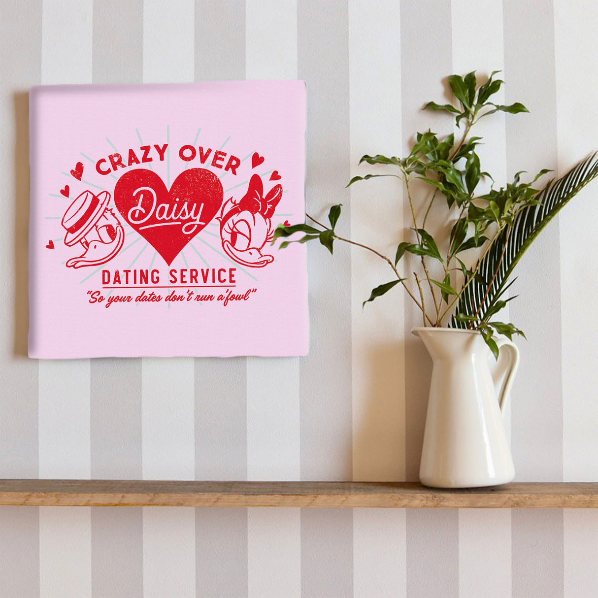 ドナルドダックのファブリックボードセット インテリア雑貨 アートパネル キャンバス レトロ ピンク dsny-2012-08