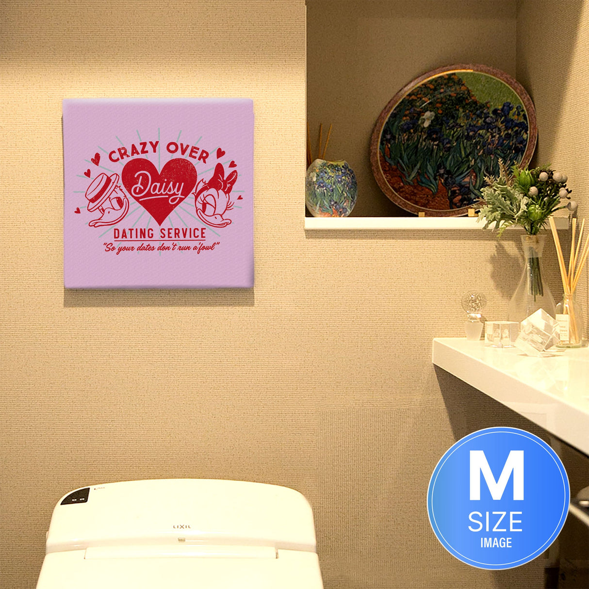 ドナルドダックのファブリックボードセット インテリア雑貨 アートパネル キャンバス レトロ ピンク dsny-2012-08