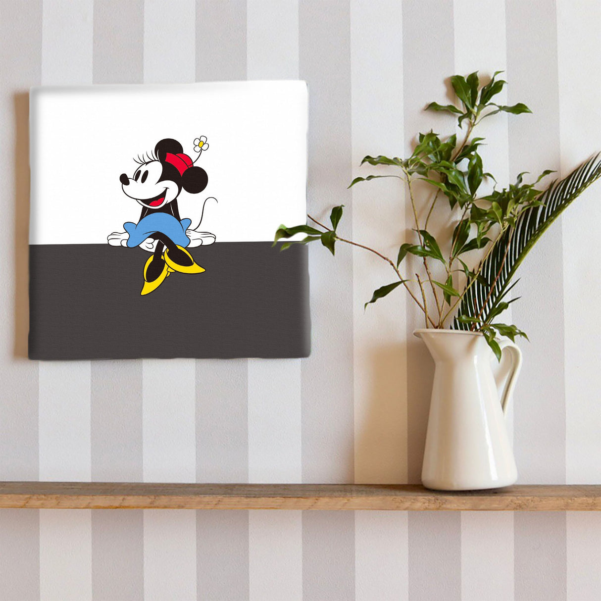 ミニーマウスのファブリックパネル インテリア雑貨 アートパネル キャンバス ディズニー ツートン dsny-2307-03