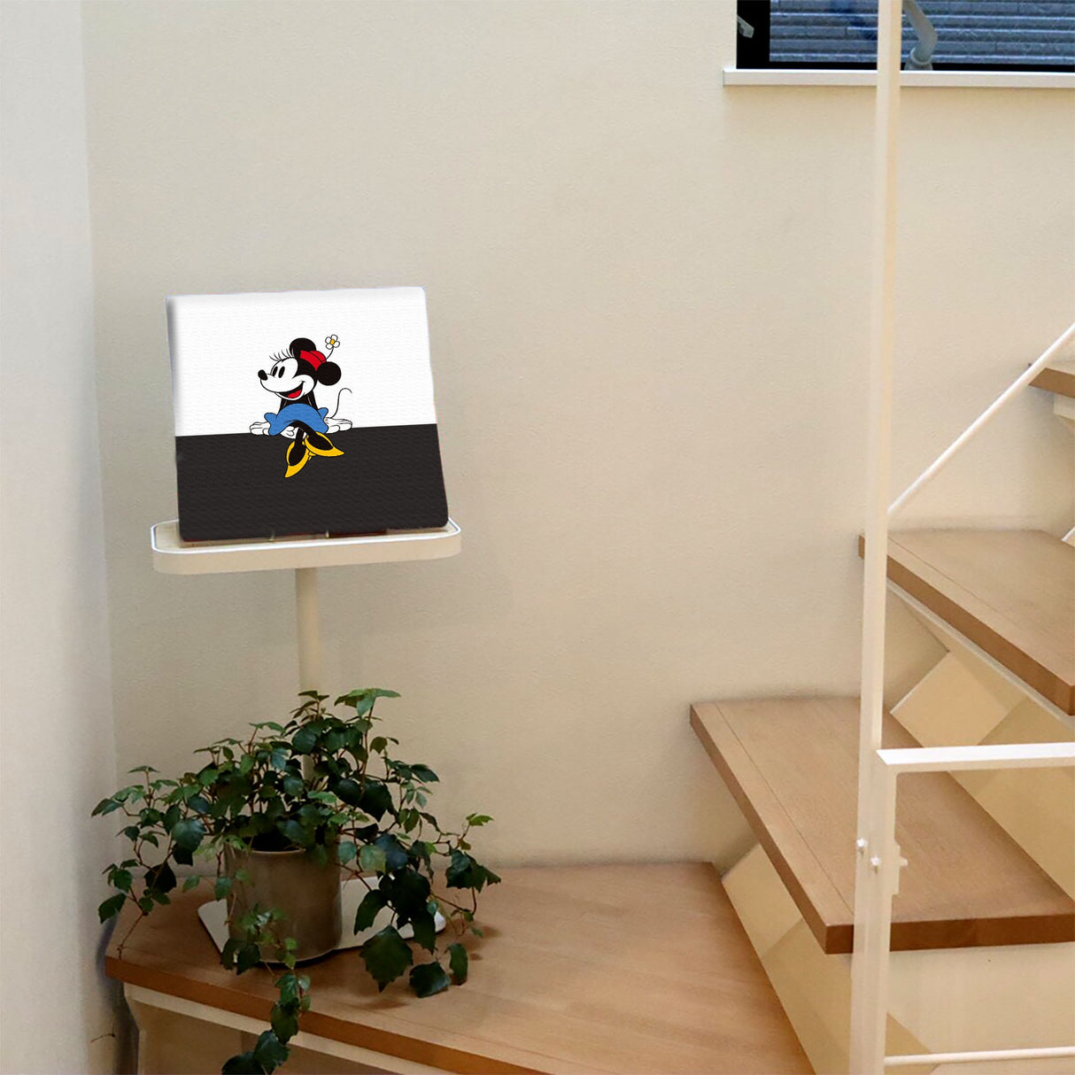 ミニーマウスのファブリックパネル インテリア雑貨 アートパネル キャンバス ディズニー ツートン dsny-2307-03